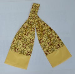 New Unworn Hermès Silk Ascot, Rope, Buckle and Chain in Yellow with Original Box