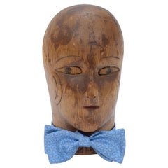 New and Unworn Hermès Blue and Silver Equestrian Horseshoe Motif Silk Bow Tie