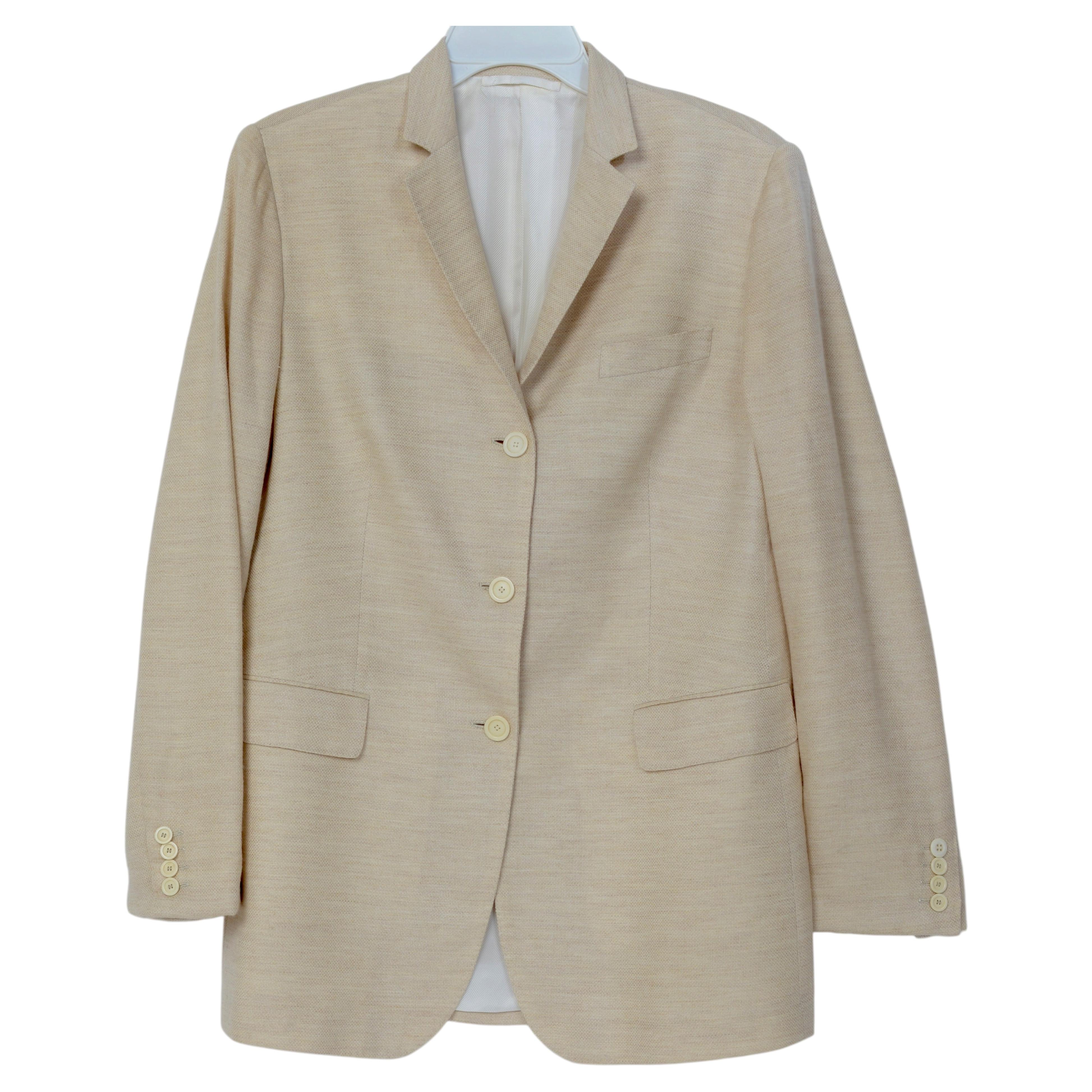 Pre-owned Kiton Ladies  Single-breasted Light Beige Three-button Cashmere And Silk Blazer In Brown