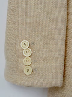 Ladies Kiton Single-Breasted Light Beige Three-Button Cashmere and Silk Blazer