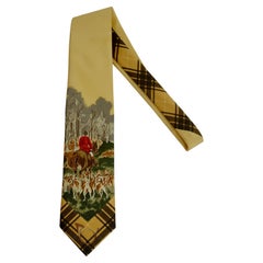 Orvis New and Un-Worn Classic Fox Hunting Themed Silk Tie Made in England