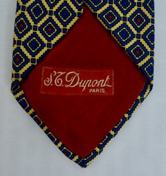 S. T. Dupont Paris 100% Silk Necktie Made in Italy, in Yellow, Red, and Blue