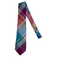 Vintage Polo Ralph Lauren Indian Madras Plaid Tie Hand Made in the USA, Un-Worn