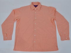 Ralph Lauren Purple Label Red Gingham Check 100% Cotton Shirt, Medium