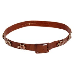 Mark Cross Belt with Enameled Turtles From the Estate of Pauline Trigère