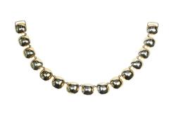 Georgian Style Harlequin Multicolour Rock Crystal Silver Riviere Necklace