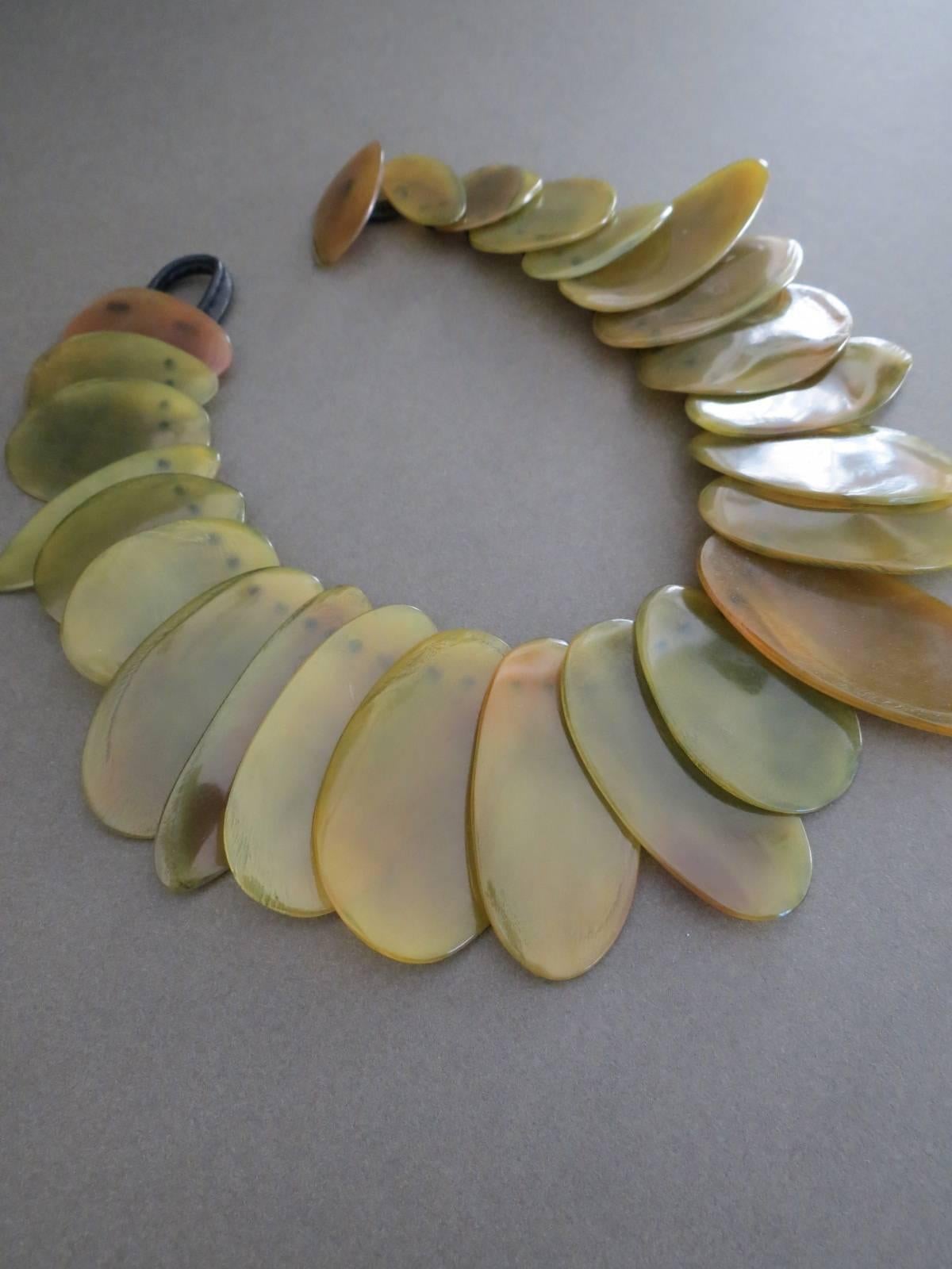 Modernist Danish Monies Gerda Lynggaard Horn Choker Necklace For Sale