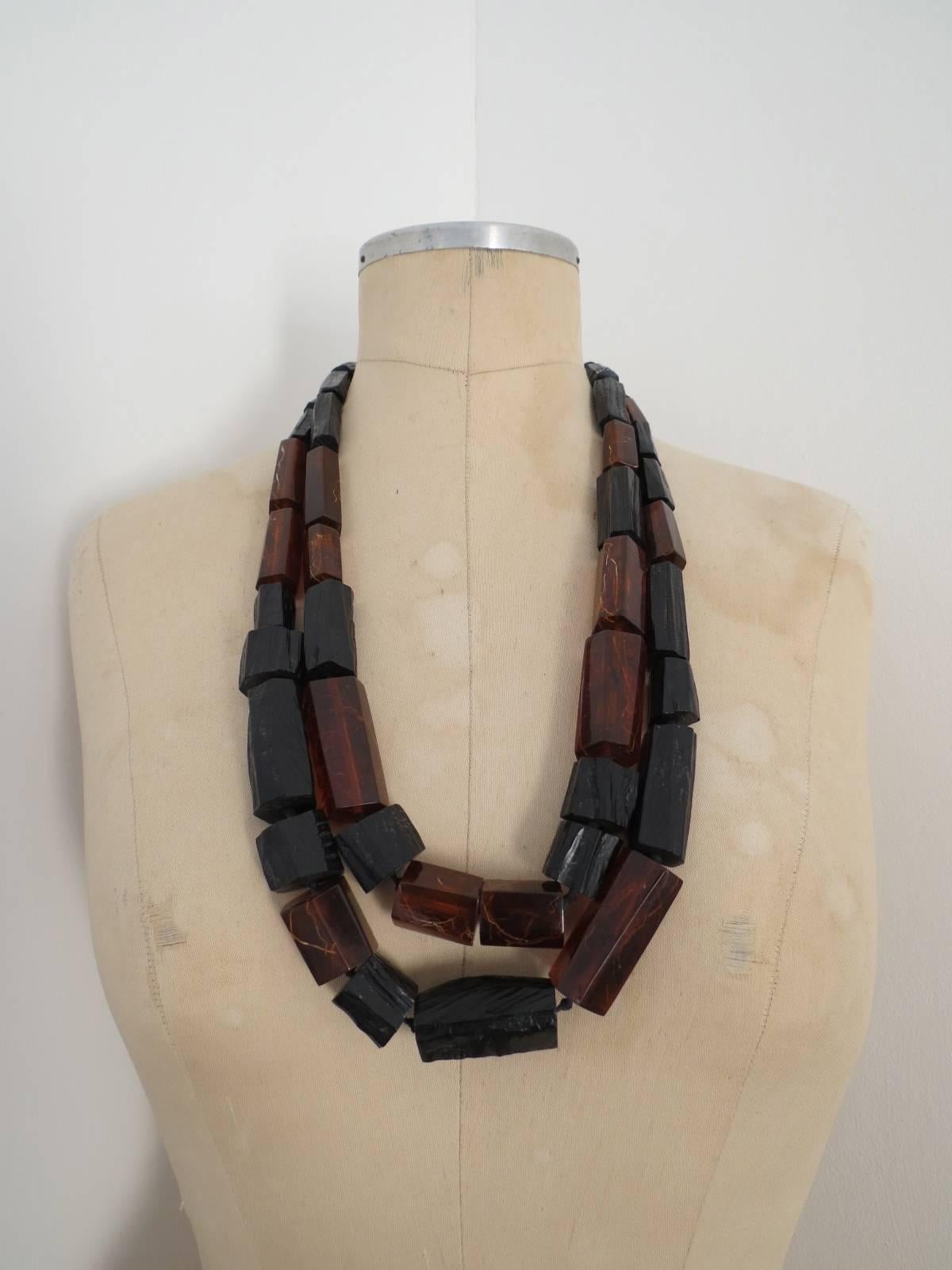 Danish Monies Gerda Lynggaard Pressed Amber Lucite Necklace 1
