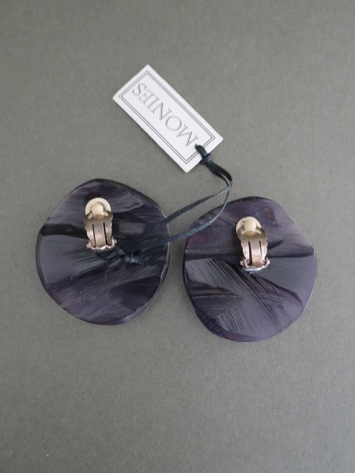 Danish Monies Gerda Lynggaard Lucite Earrings For Sale 2