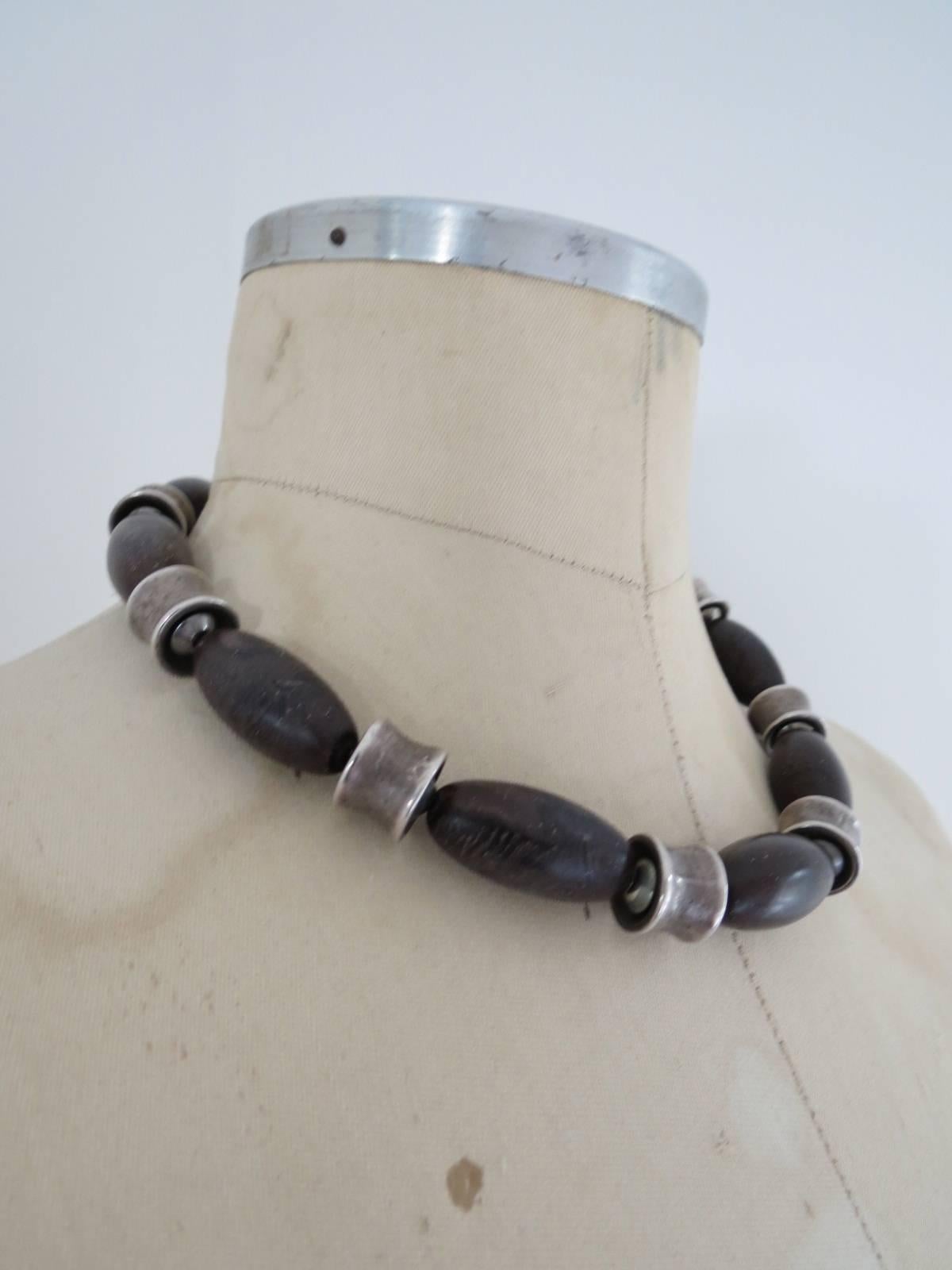 Danish Mid Century Silver Choker Necklace For Sale 3