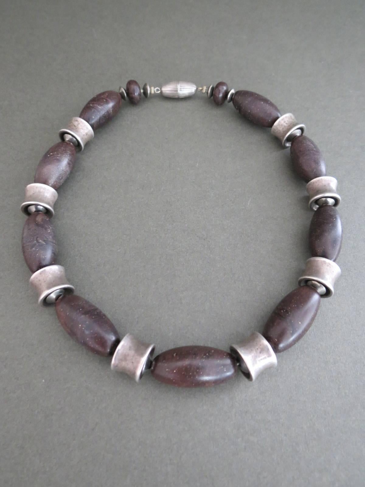 Modernist Danish Mid Century Silver Choker Necklace For Sale