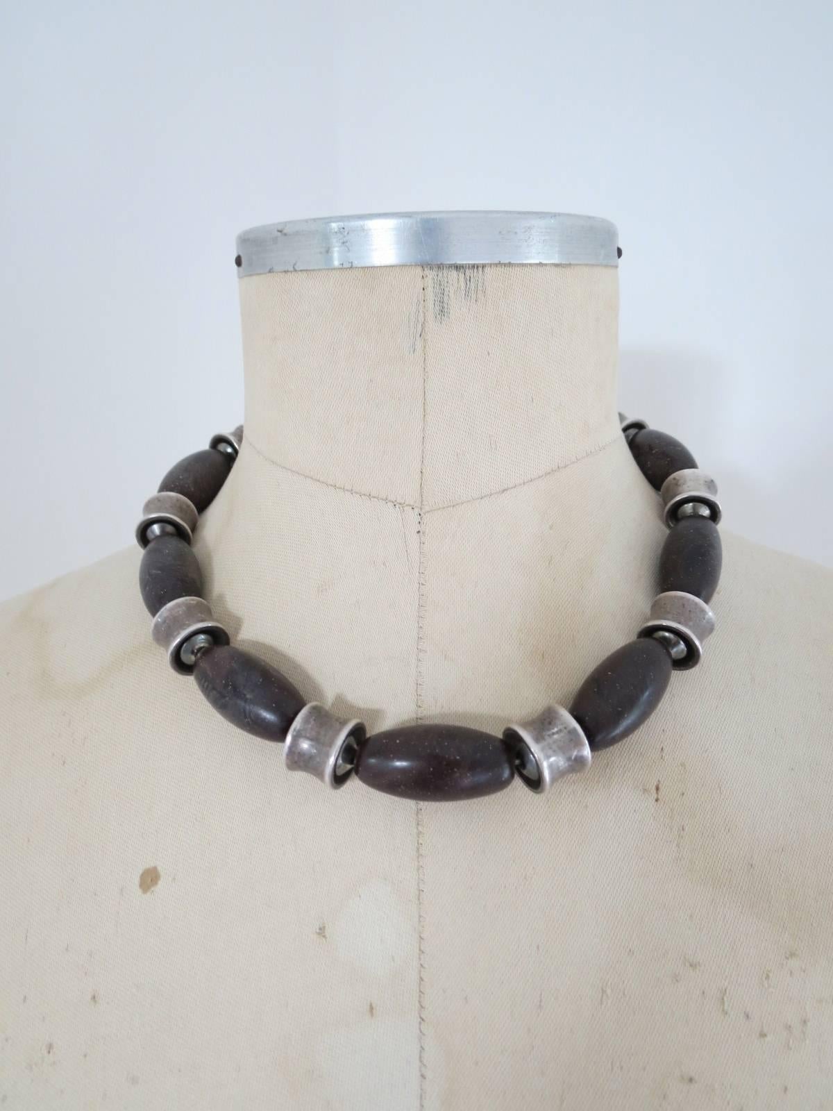 Danish Mid Century Silver Choker Necklace For Sale 5