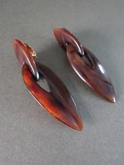 Danish Monies Gerda Lynggaard Horn Earrings Signed