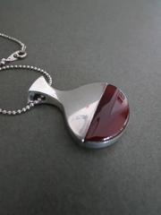 Mid Century Danish Silver Carnelian Pendant by Niels Erik From