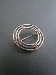 Danish 14k 585 Gold Seed Pearl Modernist Mid Century Brooch