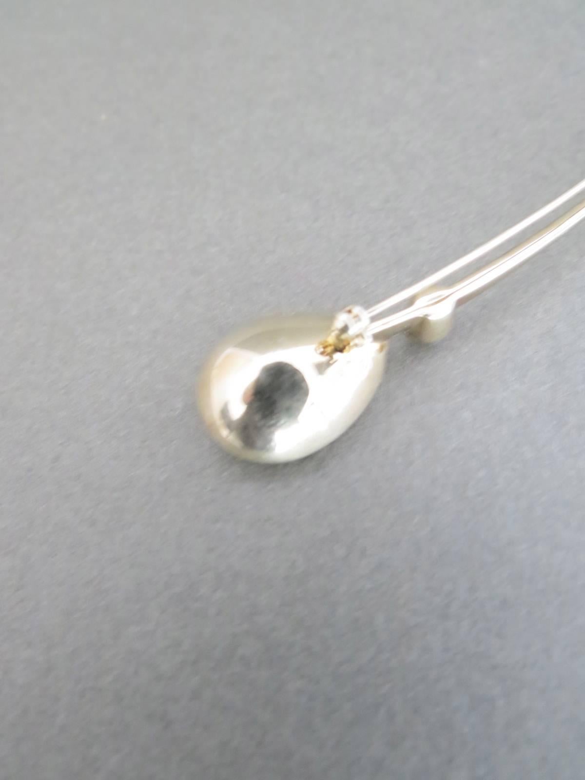 Danish Silver Gilt Pearl Paste Mid Century Modernist Brooch  For Sale 1