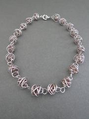 Modernist Mid Century Silver Choker Necklace