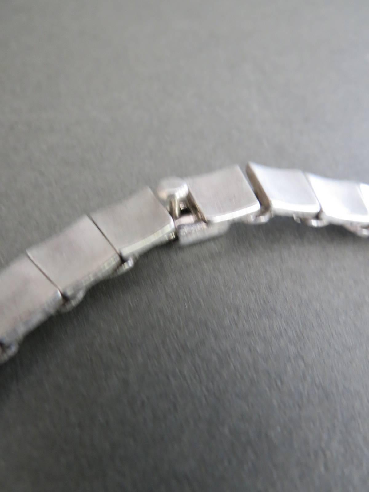 Women's Modernist Mid Century Silver Choker Necklace  For Sale