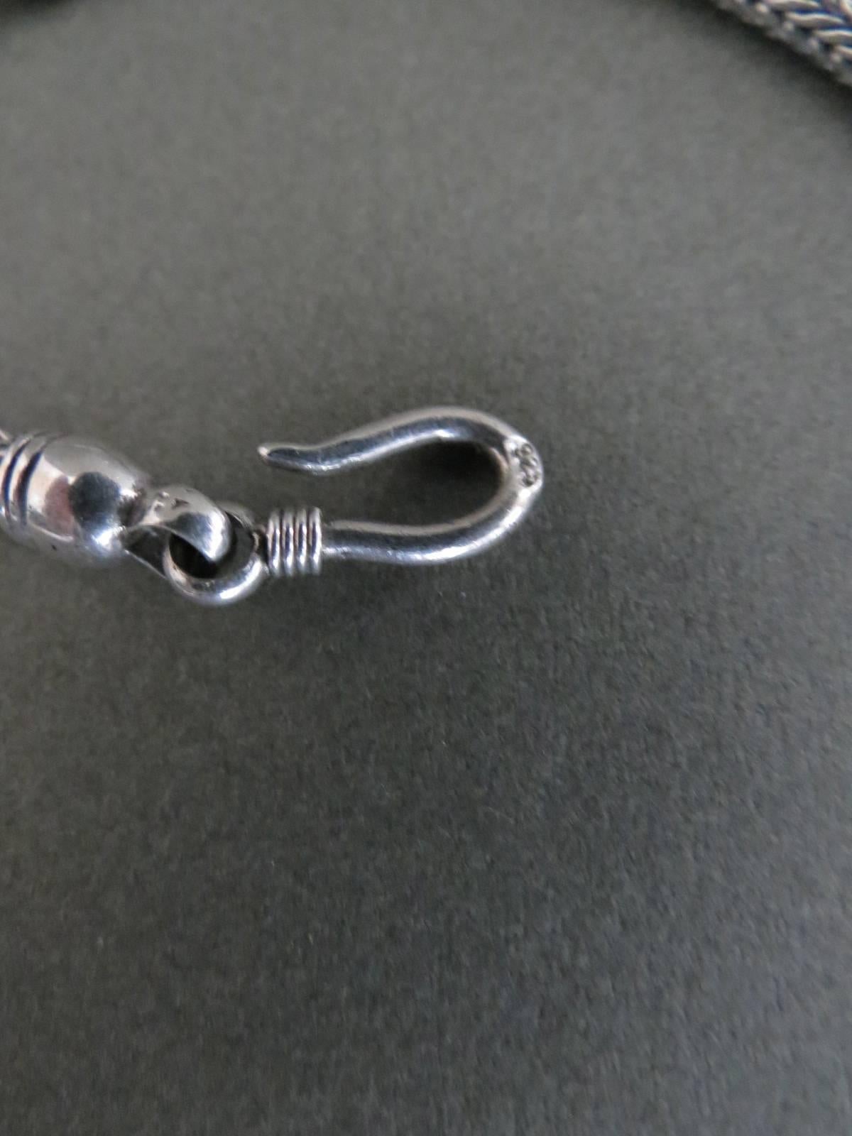 Vintage Danish Silver Snakeskin Modernist Necklace For Sale 1