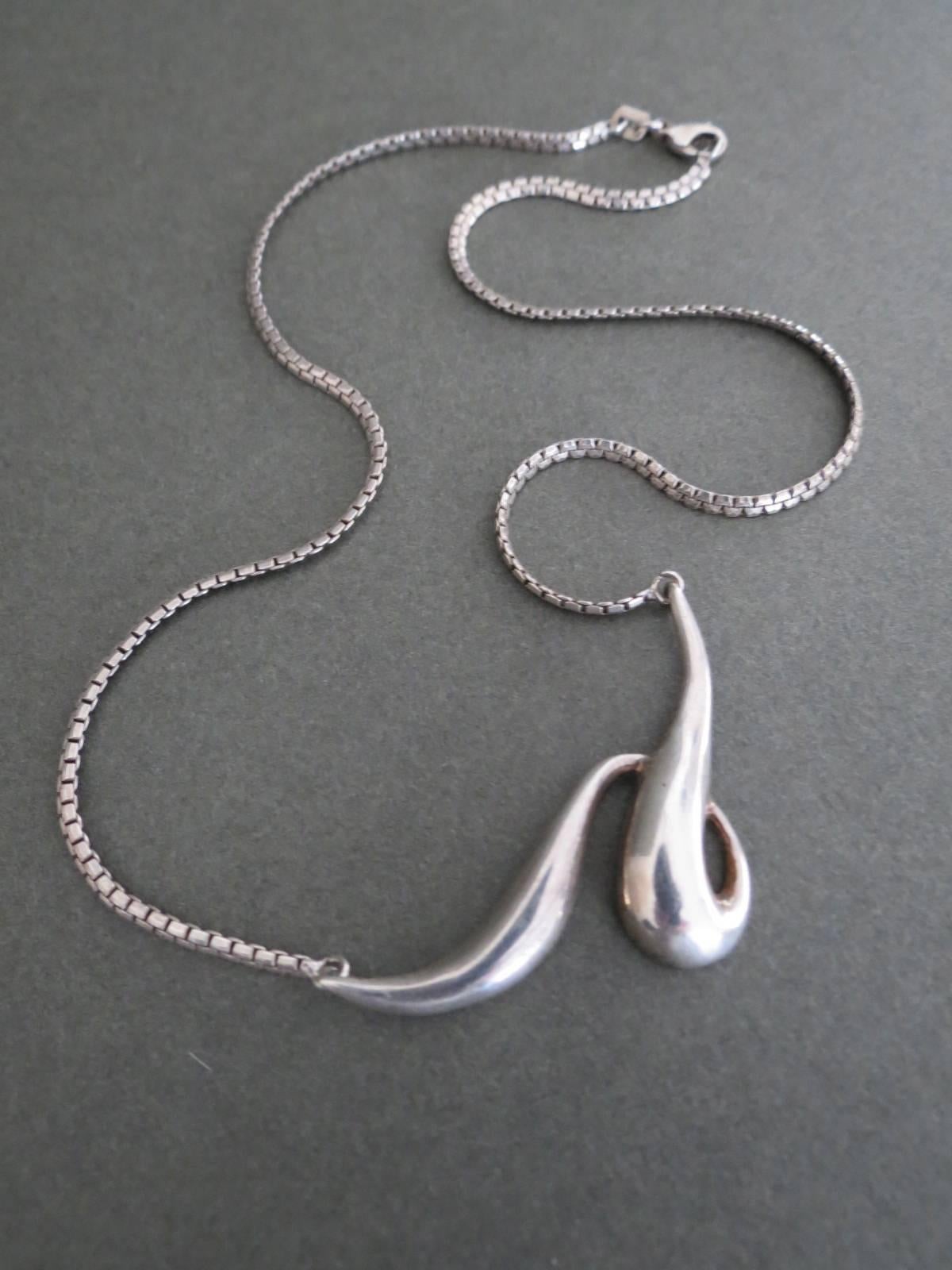 Danish Silver Modernist Mid Century Choker Necklace  In Good Condition For Sale In Hove, GB