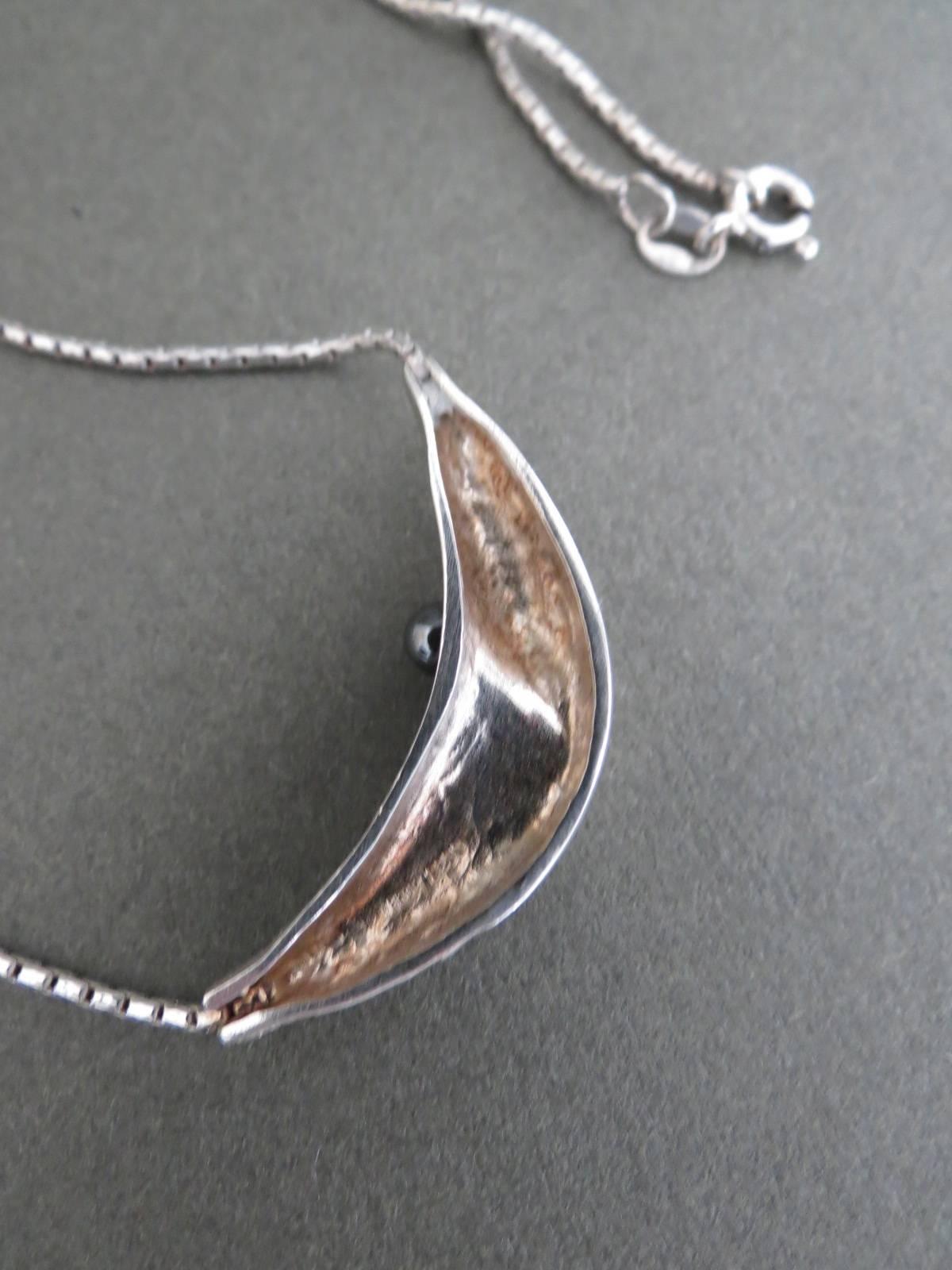 Danish Silver Modernist Mid Century Necklace by Niels Erik From  For Sale 3