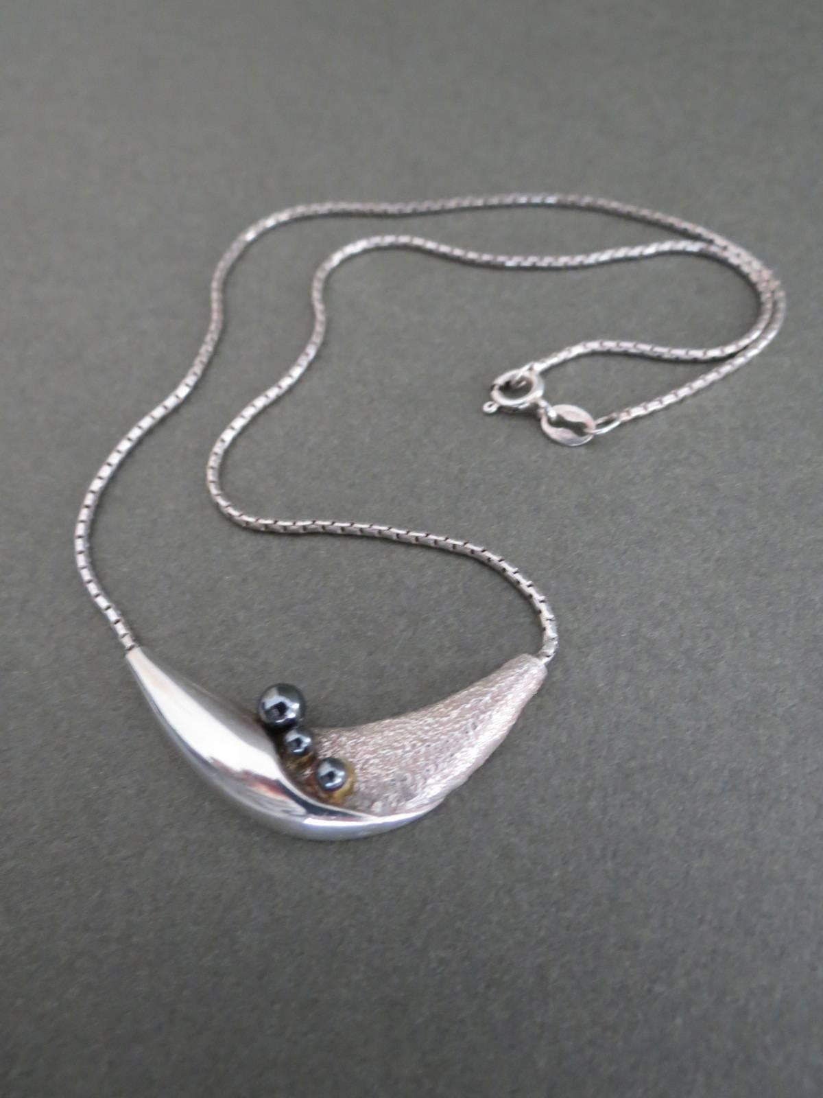 Women's Danish Silver Modernist Mid Century Necklace by Niels Erik From  For Sale