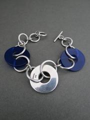 Mid Century Modernist Silver Lucite Bracelet Tego & Co