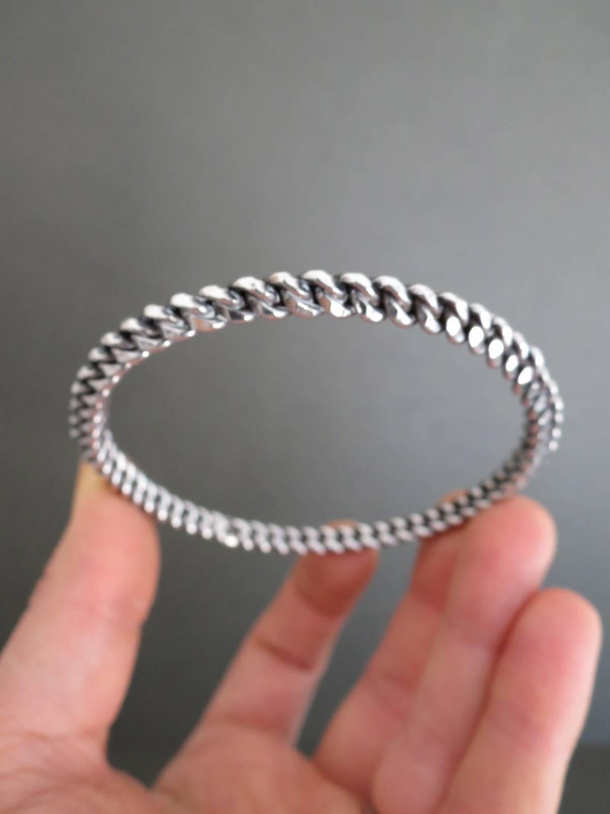 Vintage Danish Silver Rope Modernist Bracelet Bangle  In Good Condition In Hove, GB