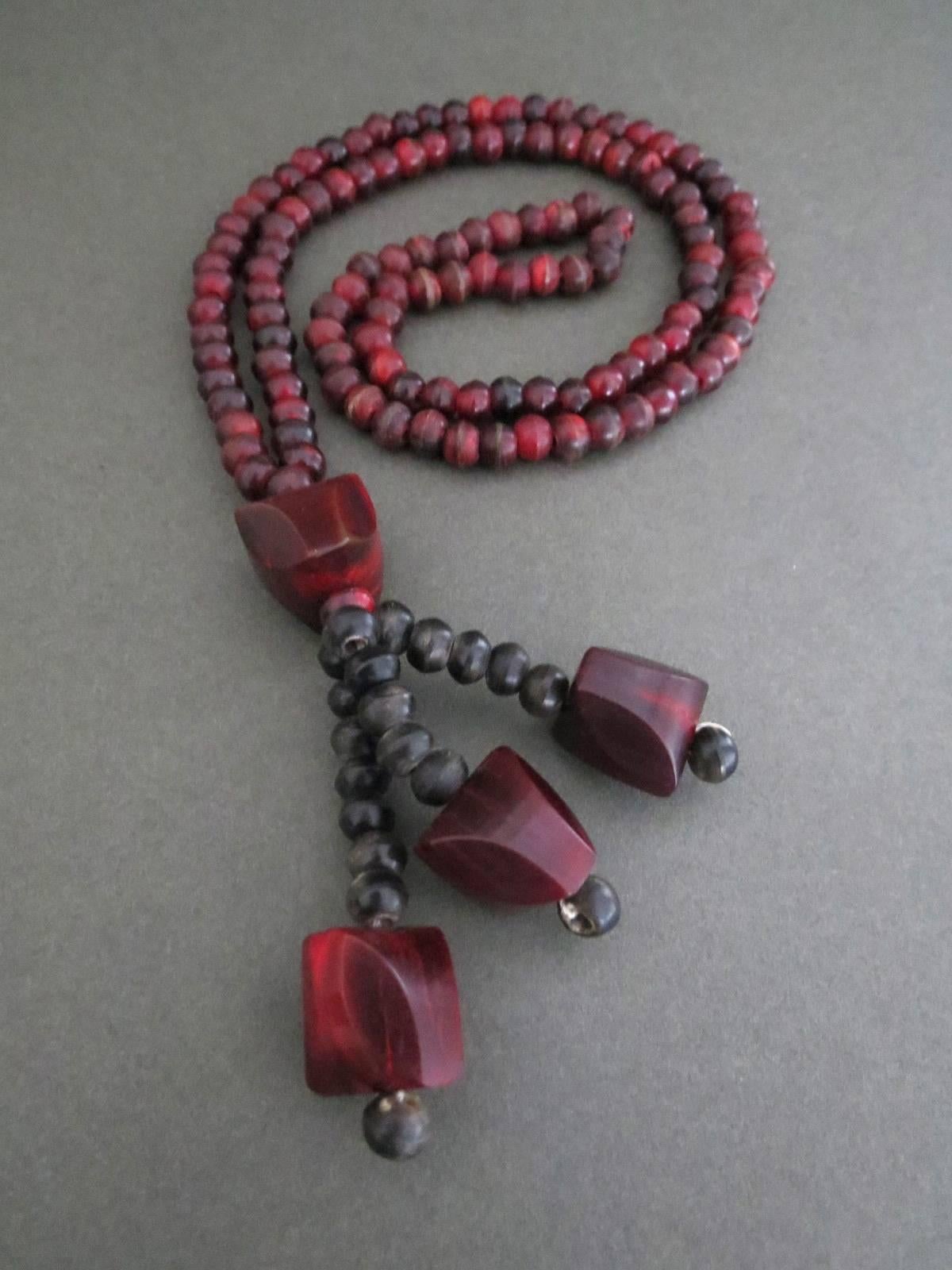 This is lovely Danish Monies necklace designed by Gerda Lynggaard . The necklace is made of bovine horn bone. Not signed .
Item Specifics
Length: 80cm (approx 31.00