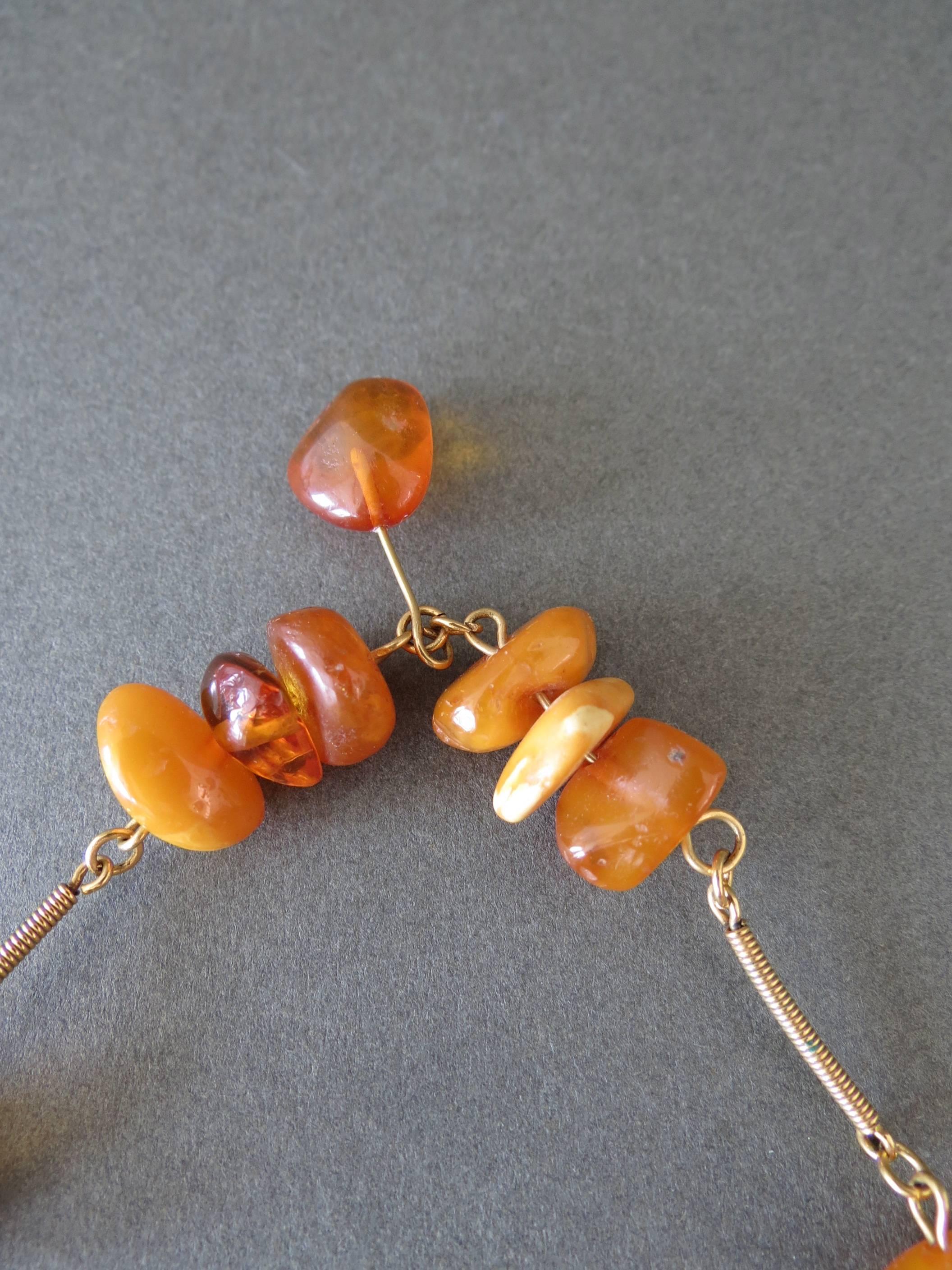 Vintage Natural Baltic Butterscotch Egg Yolk Amber Beads Necklace For Sale 5