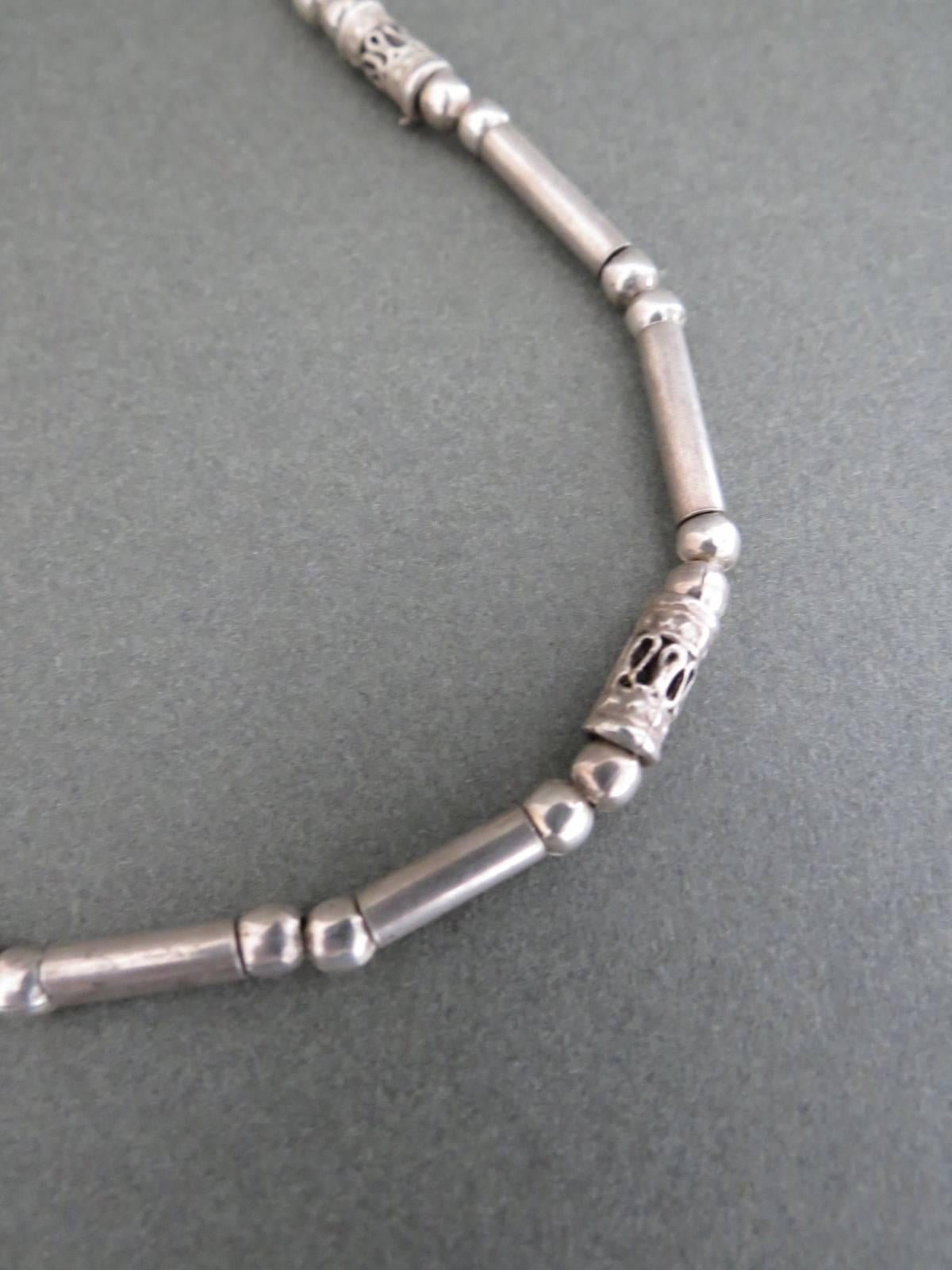 Vintage Modernist Danish Silver Necklace Choker  In Good Condition For Sale In Hove, GB