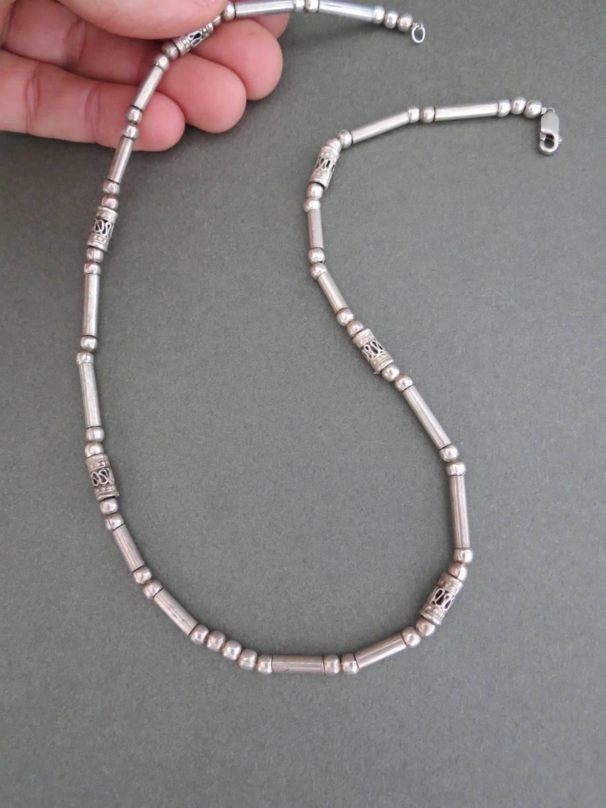 Vintage Modernist Danish Silver Necklace Choker  For Sale 2