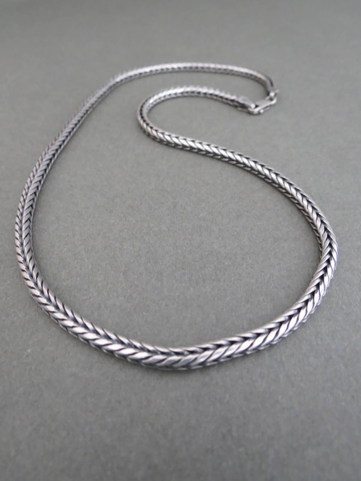Vintage Sterling Silver Danish Snakeskin Necklace. Some age related ware , hallmarked.
Item Specifics
Length: 50cm (approx 19.50