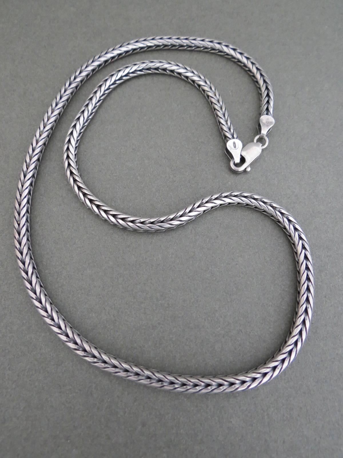 Modernist Vintage Danish Silver Snakeskin Necklace Snake Skin Choker For Sale