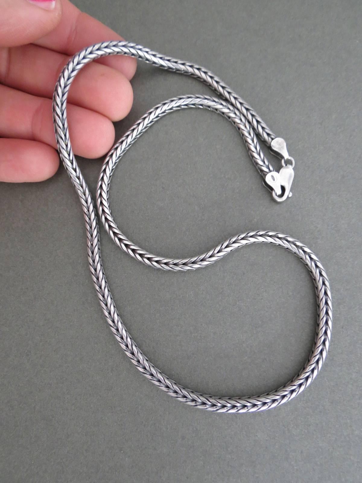 Vintage Danish Silver Snakeskin Necklace Snake Skin Choker For Sale 1