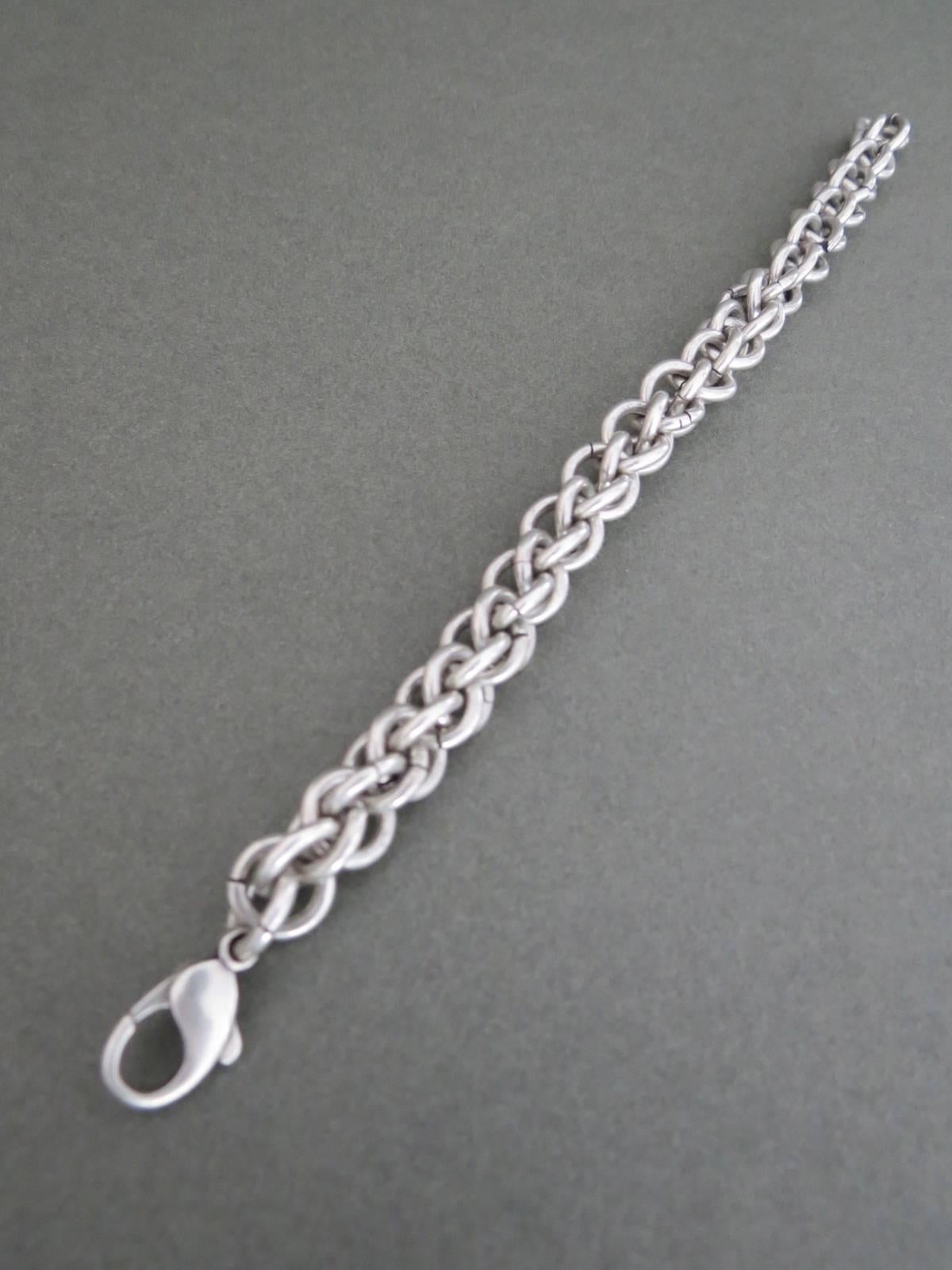 Vintage Mid Century Danish Silver Link Chain Bracelet  For Sale 2