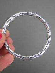 Vintage Danish Mid Century Silver Modernist Bangle Bracelet