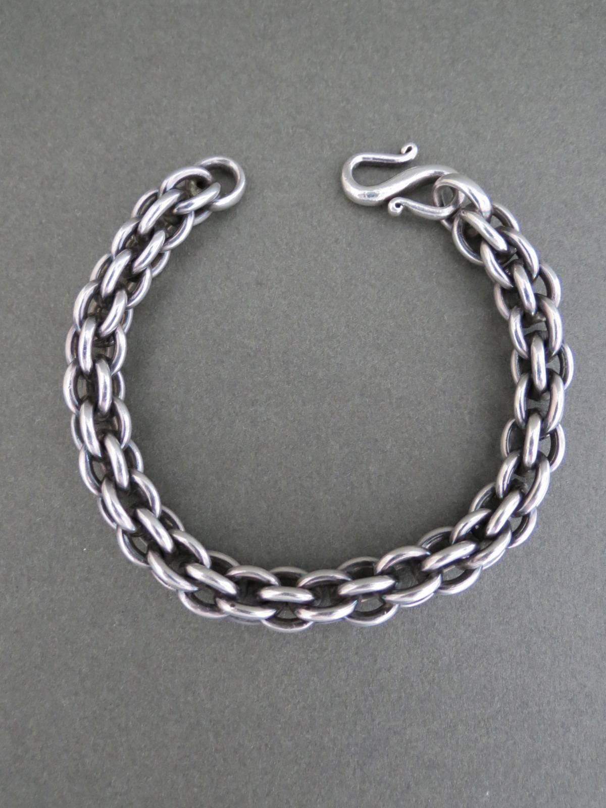 Vintage Danish Modernist Silver Link Chain Bracelet Mid Century  4