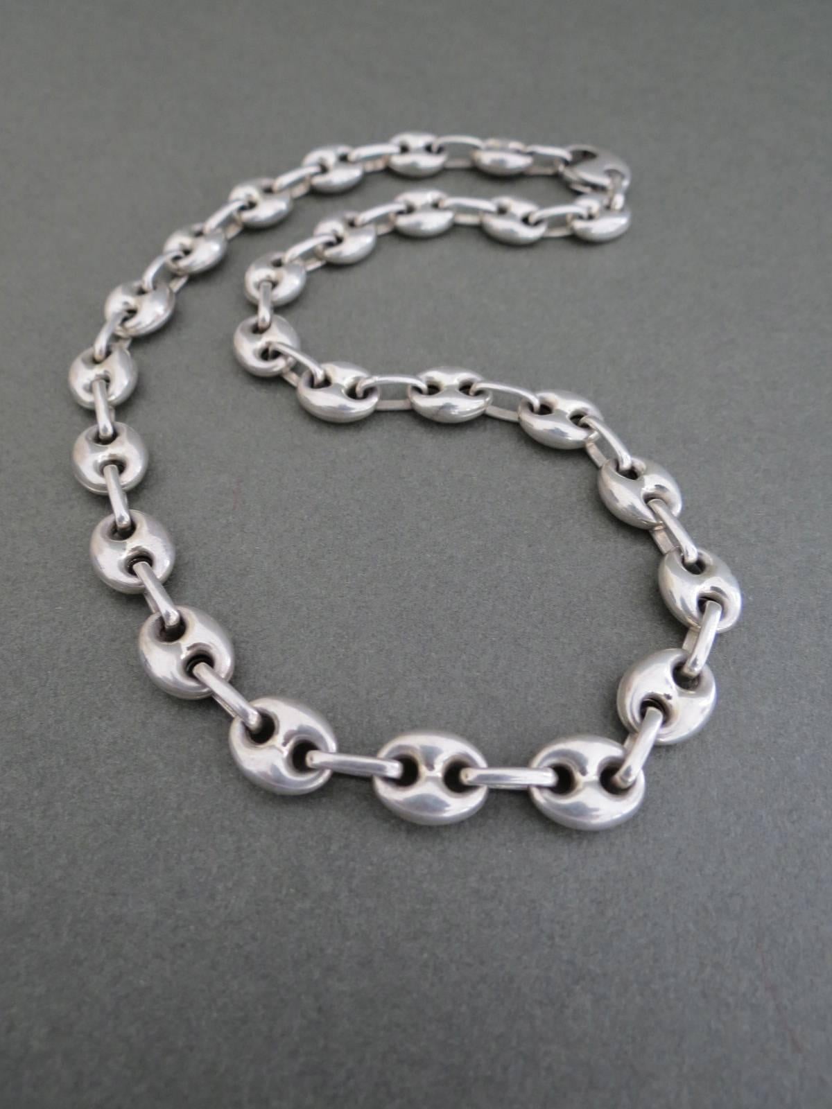 Vintage Large Sterling Silver Danish Chain Link Necklace.
Item Specifics
Length: 42cm (approx 16.50