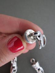 Vintage Danish Silver Link Chain Necklace Mid Century Modernist Necklace