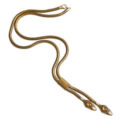 Vintage Snake Necklace/ 1930s Twin Serpents