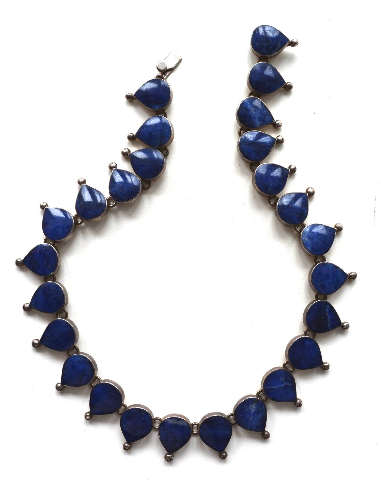 Lapis Sterling Taxco Necklace / Stunning Burst Design at 1stDibs