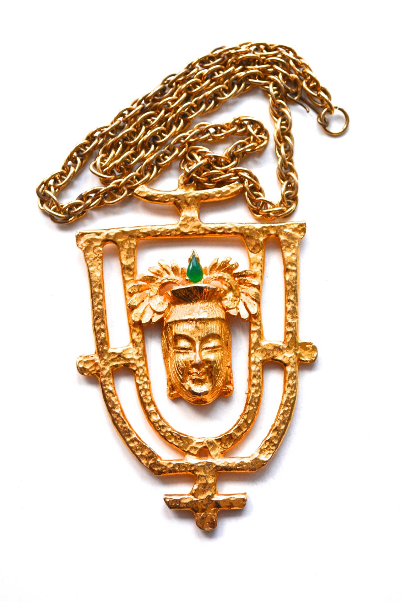 Women's Kenneth Jay Lane Buddha Inspired Necklace/ 1960s KJL