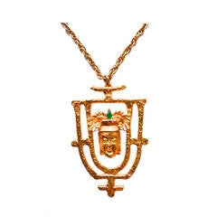 Kenneth Jay Lane Buddha Inspired Necklace/ 1960s KJL 9