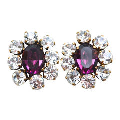 Chanel Purple Glass Earrings/ Documented