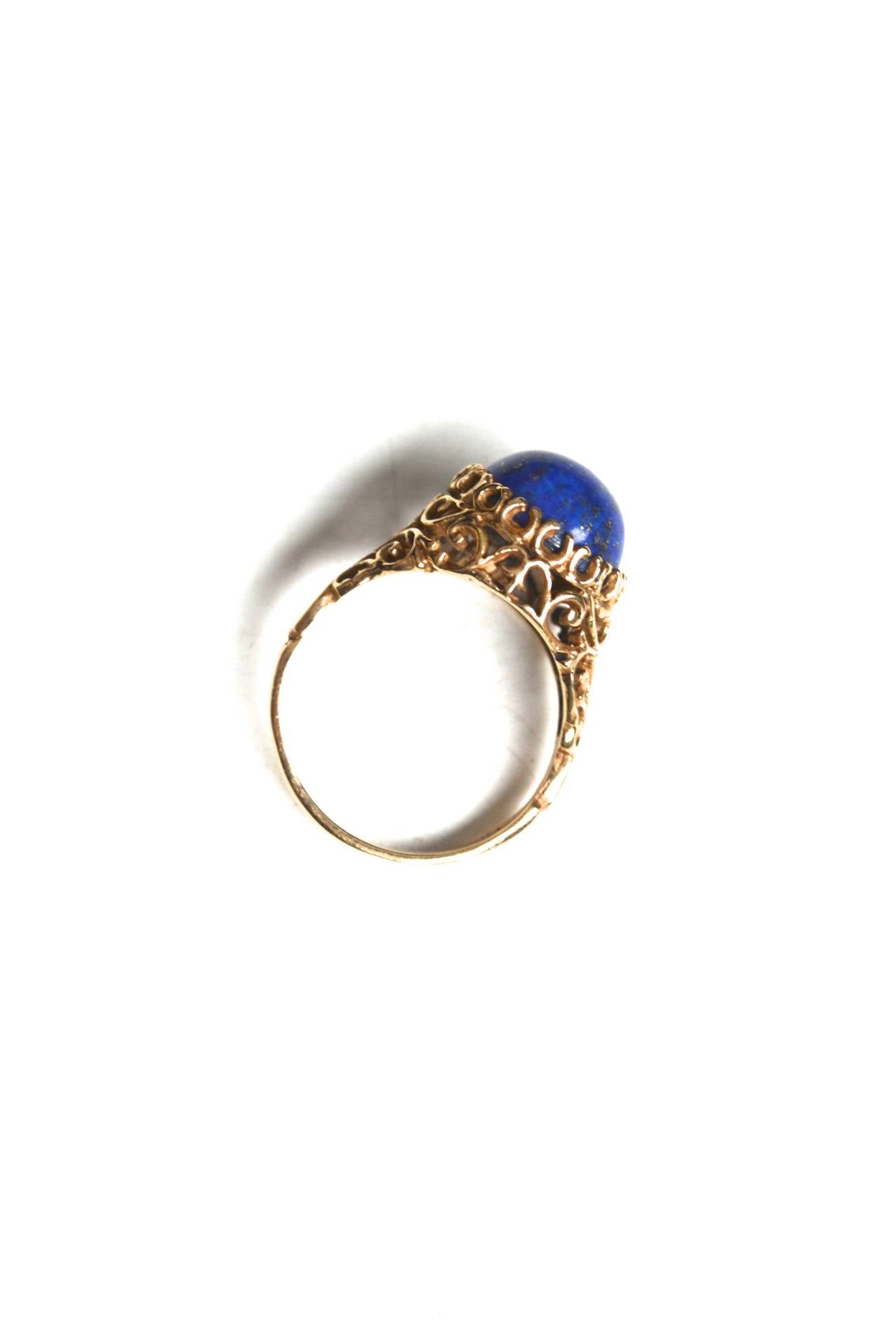 1960s Lapis Gold Cocktail Ring