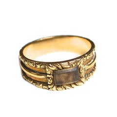 Antique Georgian Gold Memento Wedding Band Ring