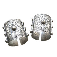 Antique Egyptian 900 Silver Cuffs / Bedouin Armor Bracelets / Siwa Oasis