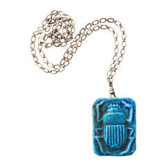 Turquoise Blue Scarab Pendant