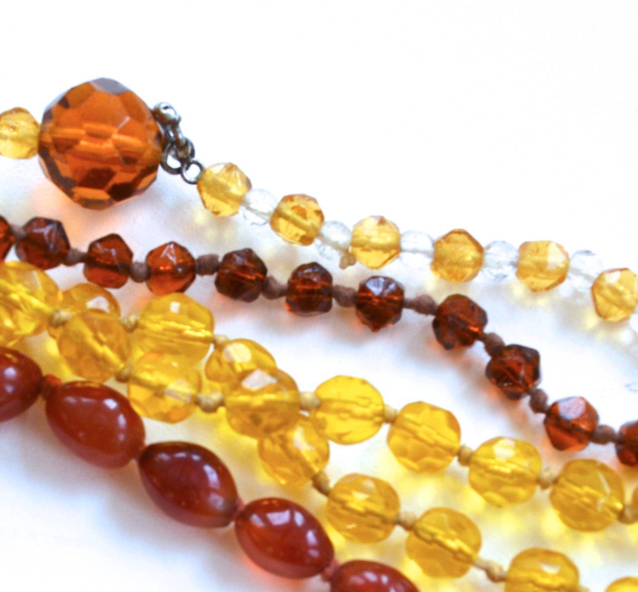 1920s Beaded Carnelian and Glass Necklace Collection 3